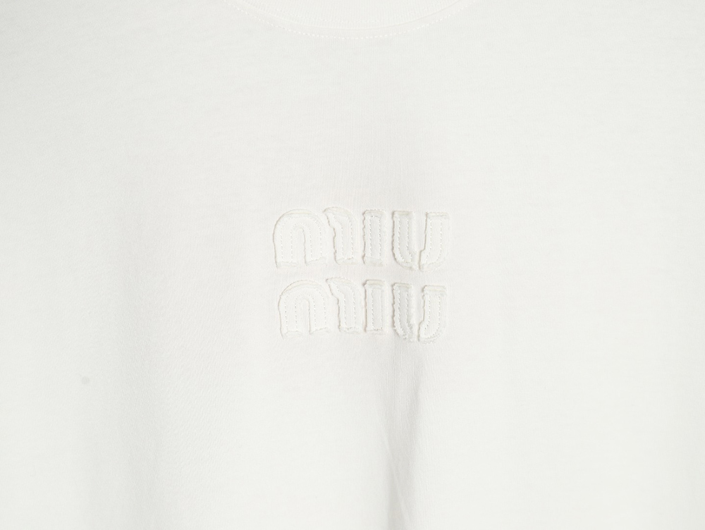 Miu Miu long-sleeved T-shirt with alphabet patchwork