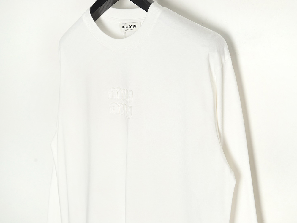 Miu Miu long-sleeved T-shirt with alphabet patchwork