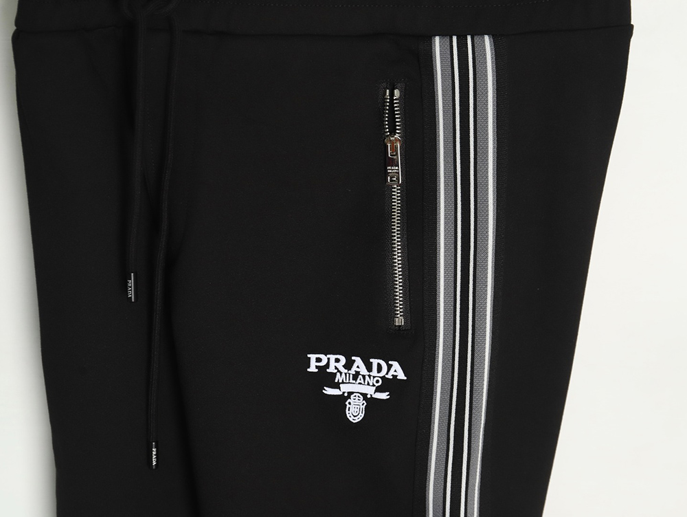 Prada pocket zip side weave trousers