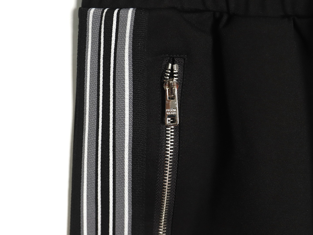 Prada pocket zip side weave trousers