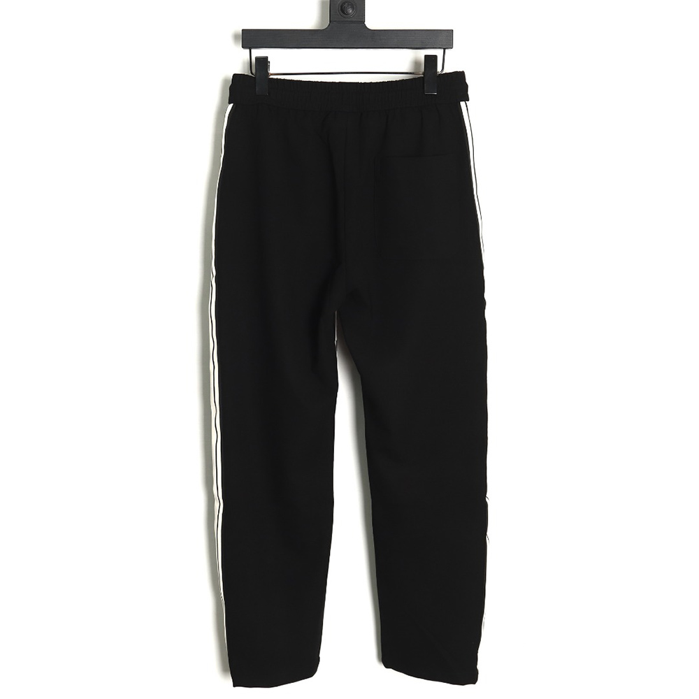 Prada triangle logo iron ribbon trousers