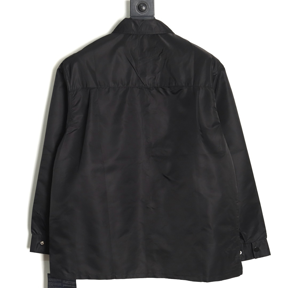 Prada Nylon Triangle Logo Long Sleeve Jacket Shirt