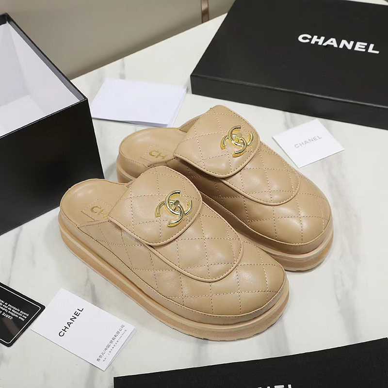 CHANEL CC Turnlock Mules