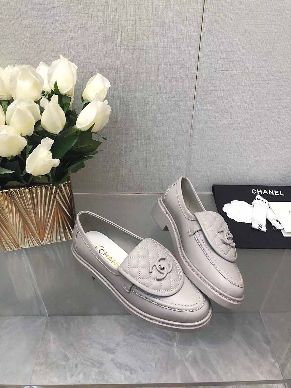 CHANEL CC Leather Loafers