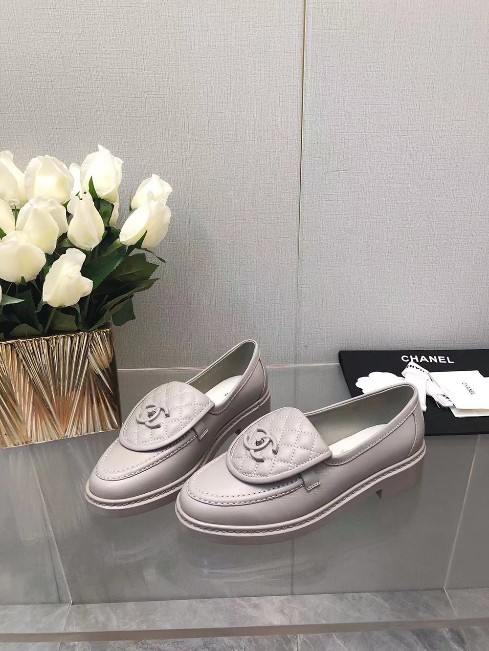 CHANEL CC Leather Loafers