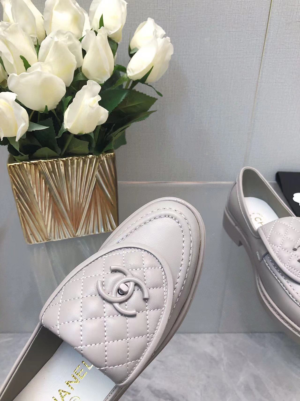 CHANEL CC Leather Loafers