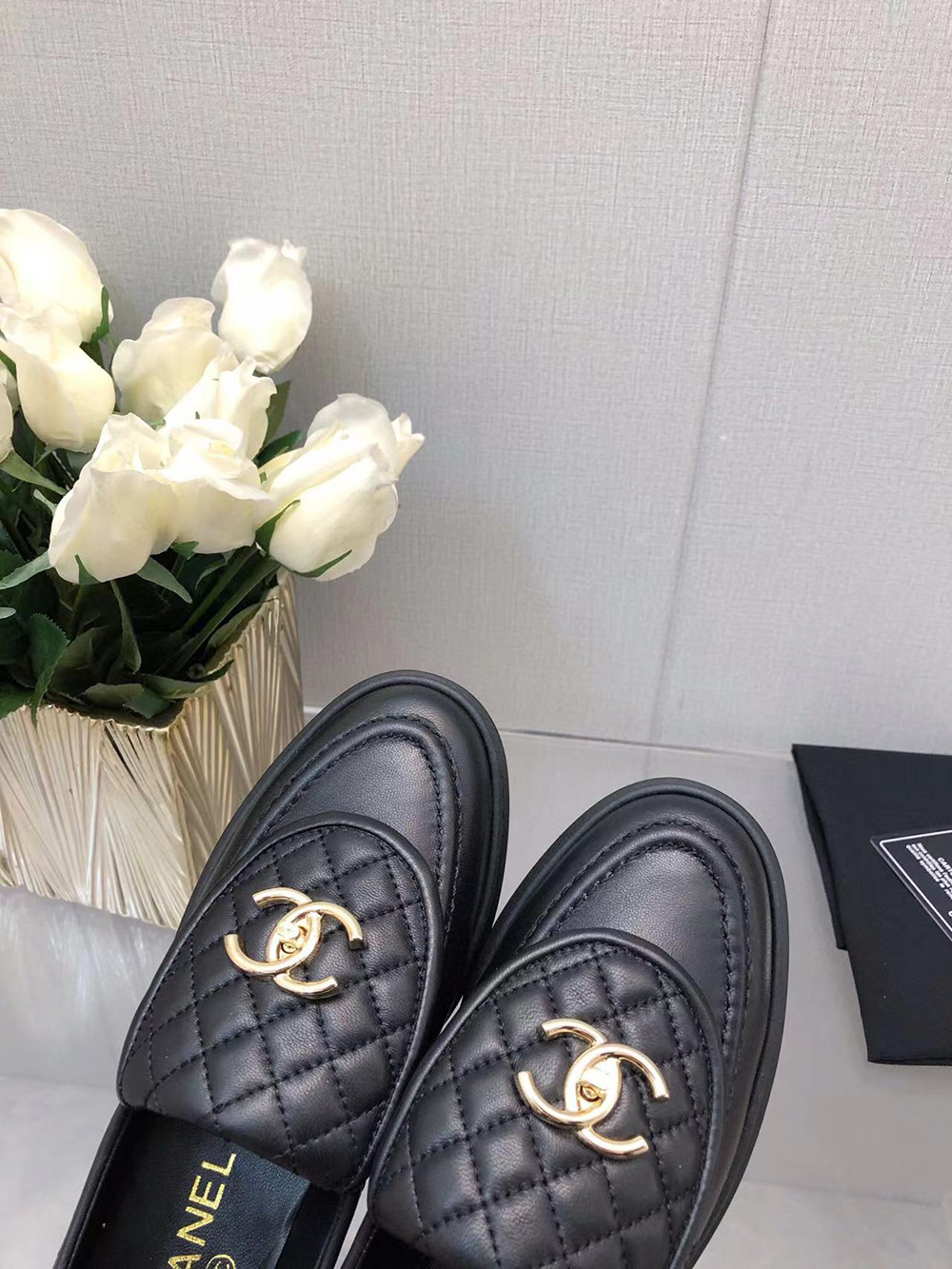 CHANEL CC Leather Loafers