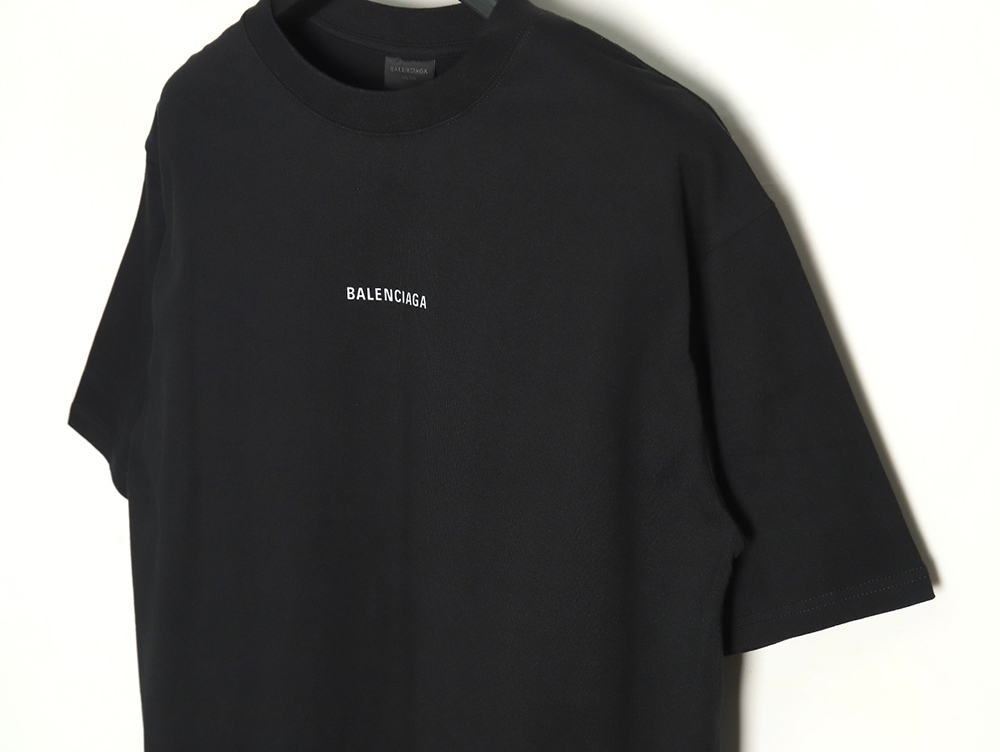 Balenciaga short-sleeved T-shirt with reflective logo on the back