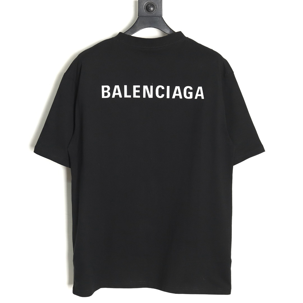 Balenciaga short-sleeved T-shirt with reflective logo on the back