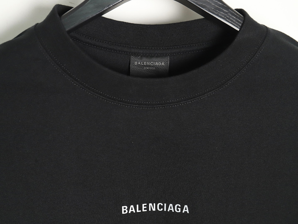 Balenciaga short-sleeved T-shirt with reflective logo on the back