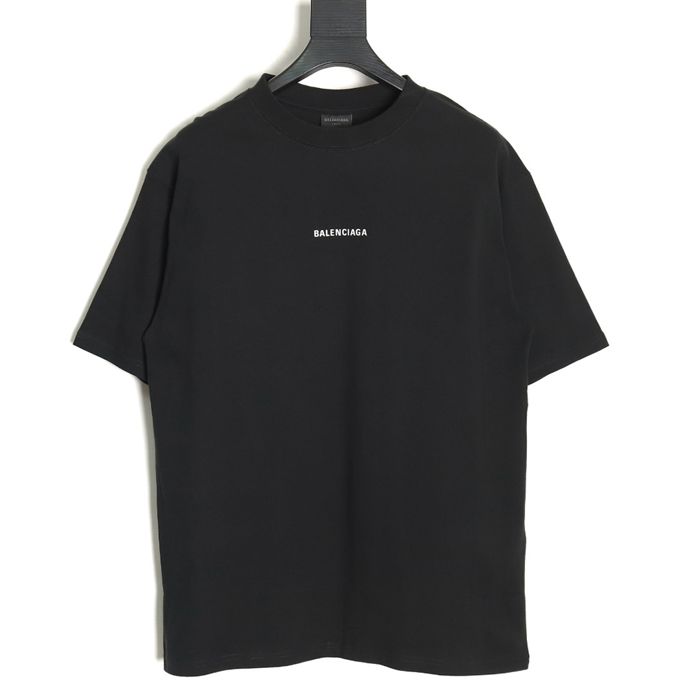 Balenciaga short-sleeved T-shirt with reflective logo on the back