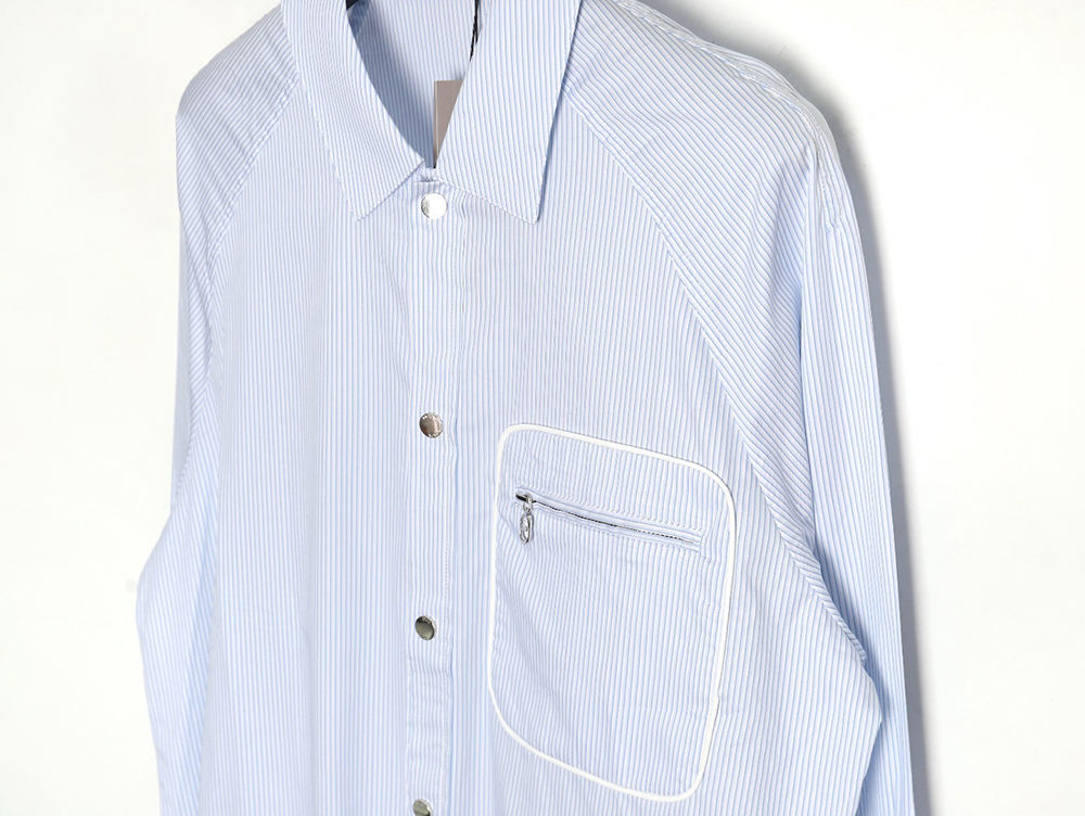 Dior zip pocket striped shirt