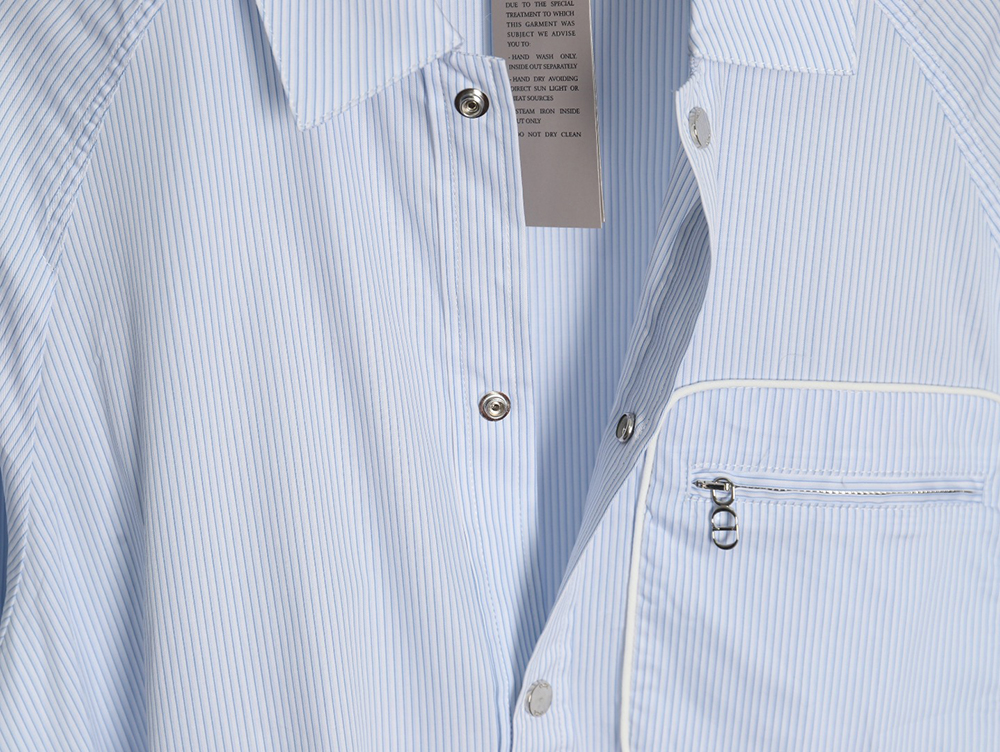 Dior zip pocket striped shirt