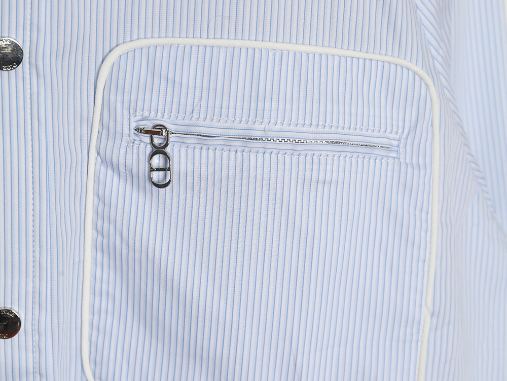 Dior zip pocket striped shirt