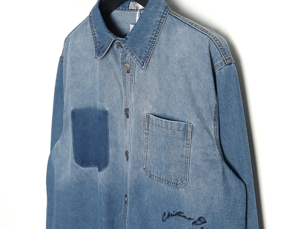 DIOR Dr men 24fall lily of the valley denim shirt