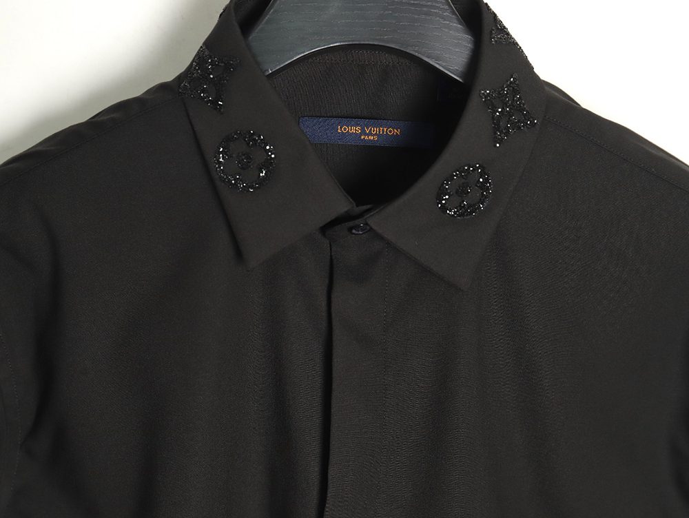 Louis Vuitton rhinestone monogram logo shirt