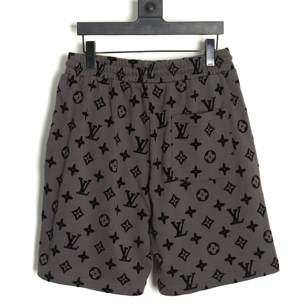 Louis Vuitton monogram flocked full-print logo shorts