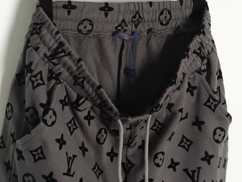 Louis Vuitton monogram flocked full-print logo shorts