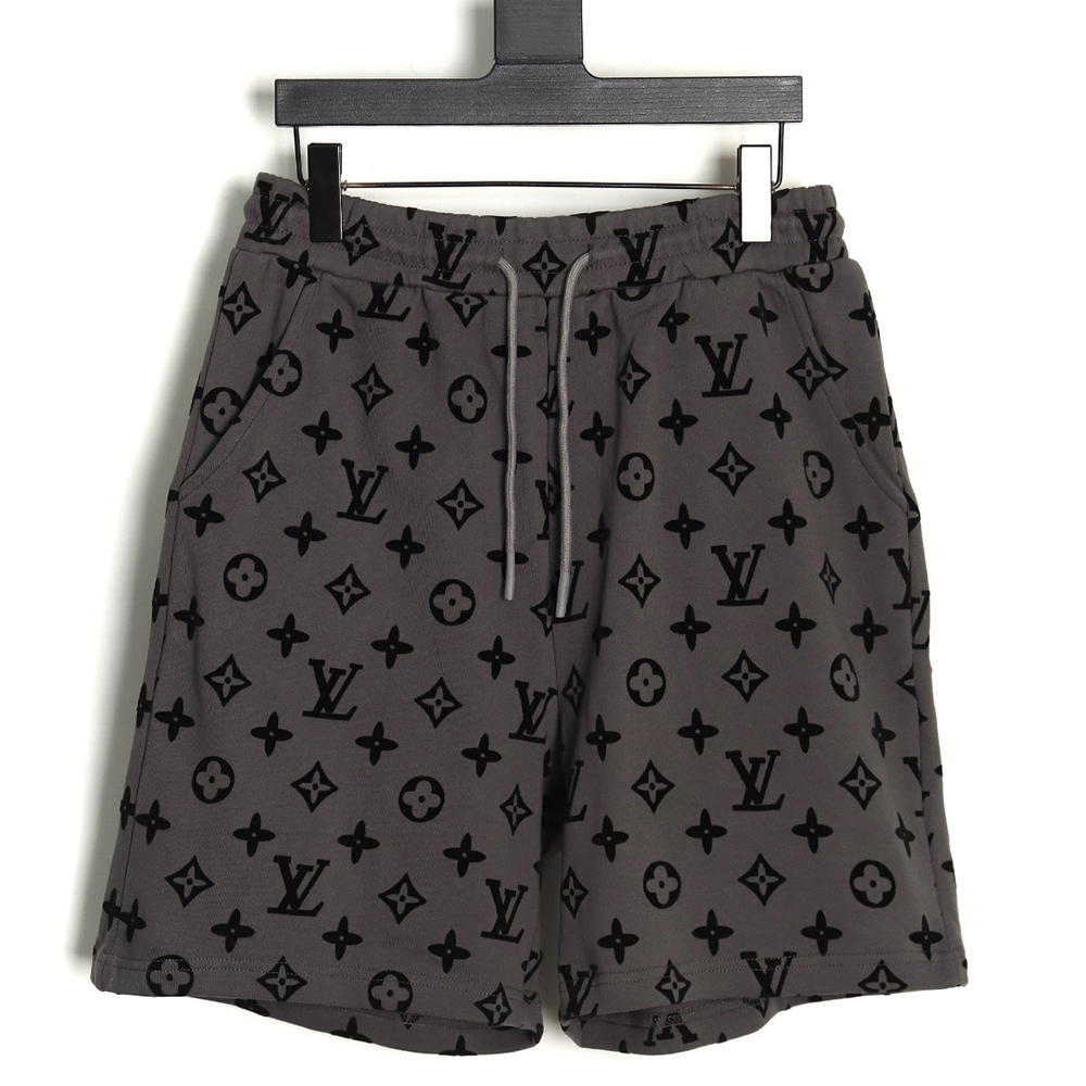 Louis Vuitton monogram flocked full-print logo shorts