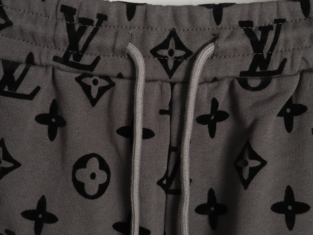 Louis Vuitton monogram flocked full-print logo shorts