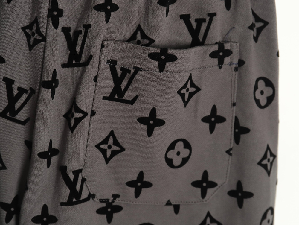 Louis Vuitton monogram flocked full-print logo shorts