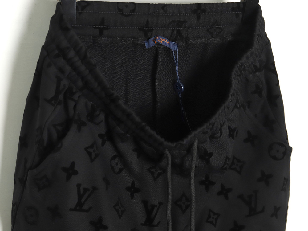 Louis Vuitton monogram flocked full-print logo shorts TSK1