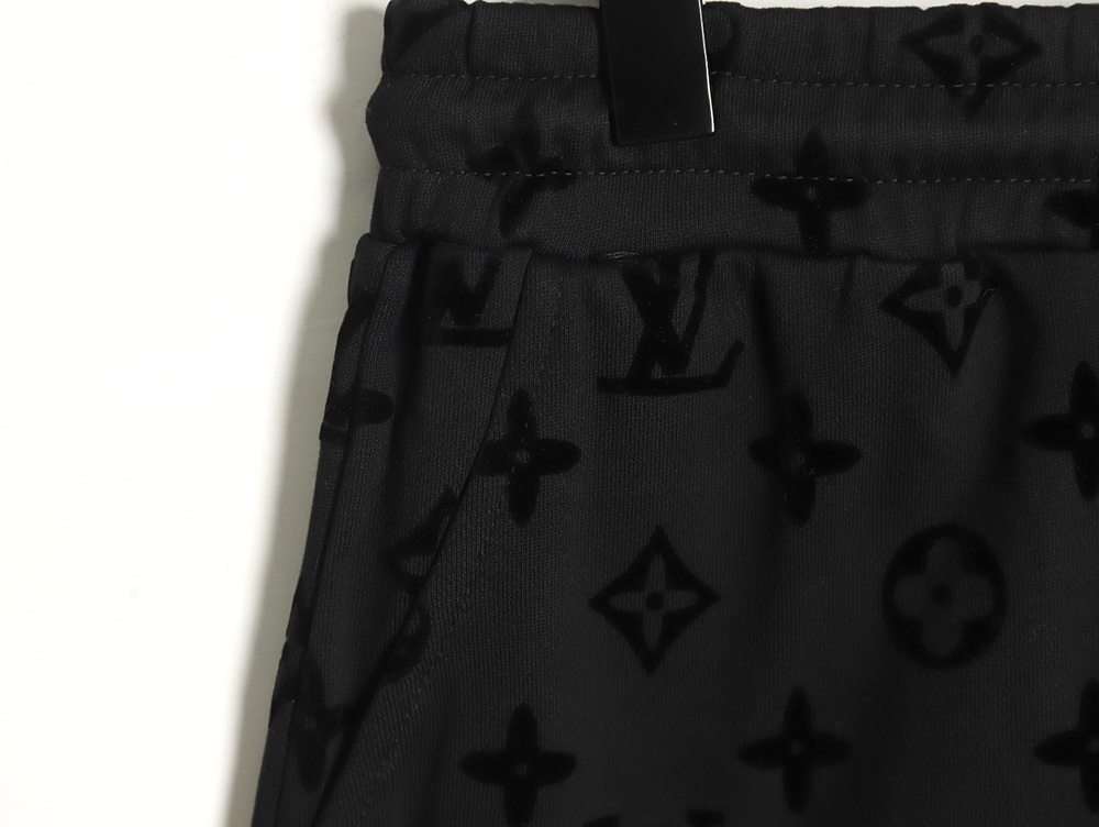 Louis Vuitton monogram flocked full-print logo shorts TSK1