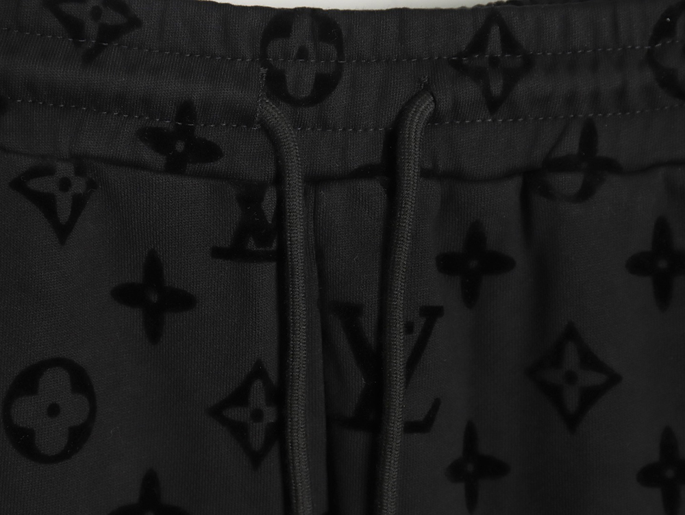 Louis Vuitton monogram flocked full-print logo shorts TSK1