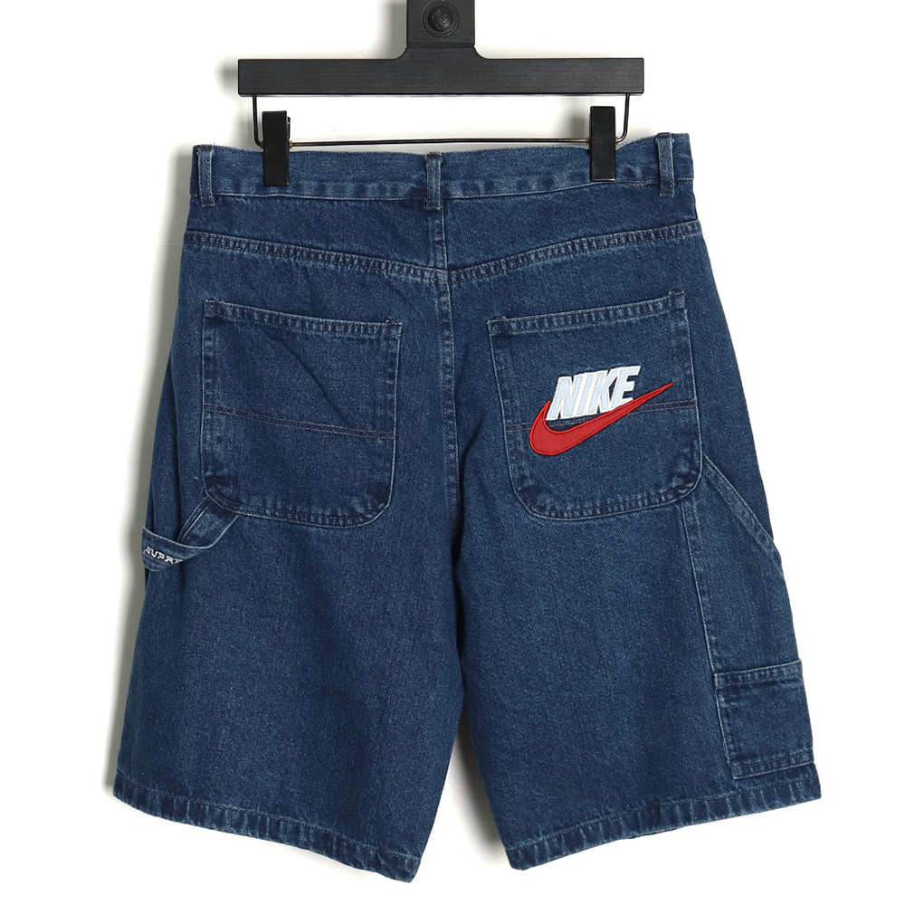 Nike & Supreme co-branded logo embroidered denim shorts TSK1