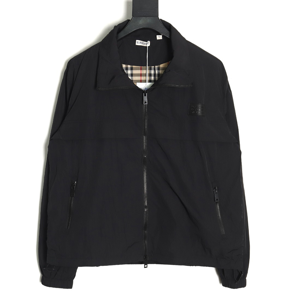 Burberry checked jacket with chest logo lining