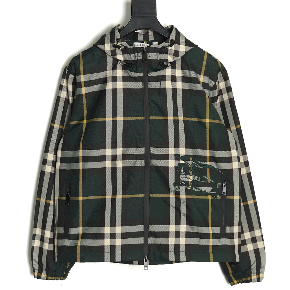 Burberry Check Horse Zip-Up Jacket