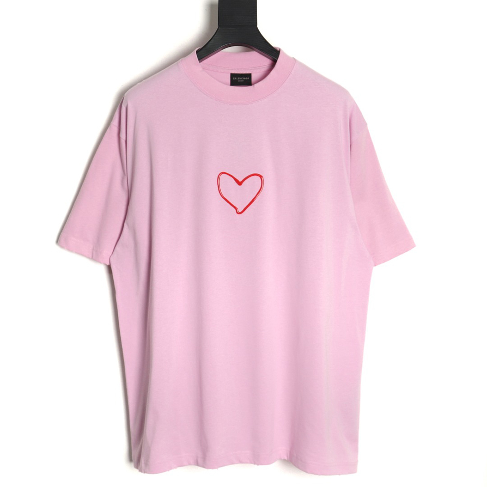 Balenciaga solid color heart short-sleeved T-shirt