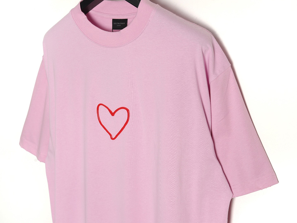 Balenciaga solid color heart short-sleeved T-shirt