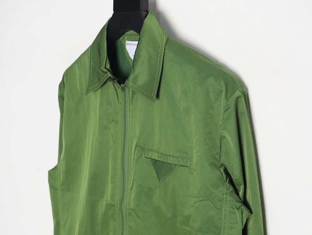 Bottega Veneta triangle pocket lapel nylon jacket