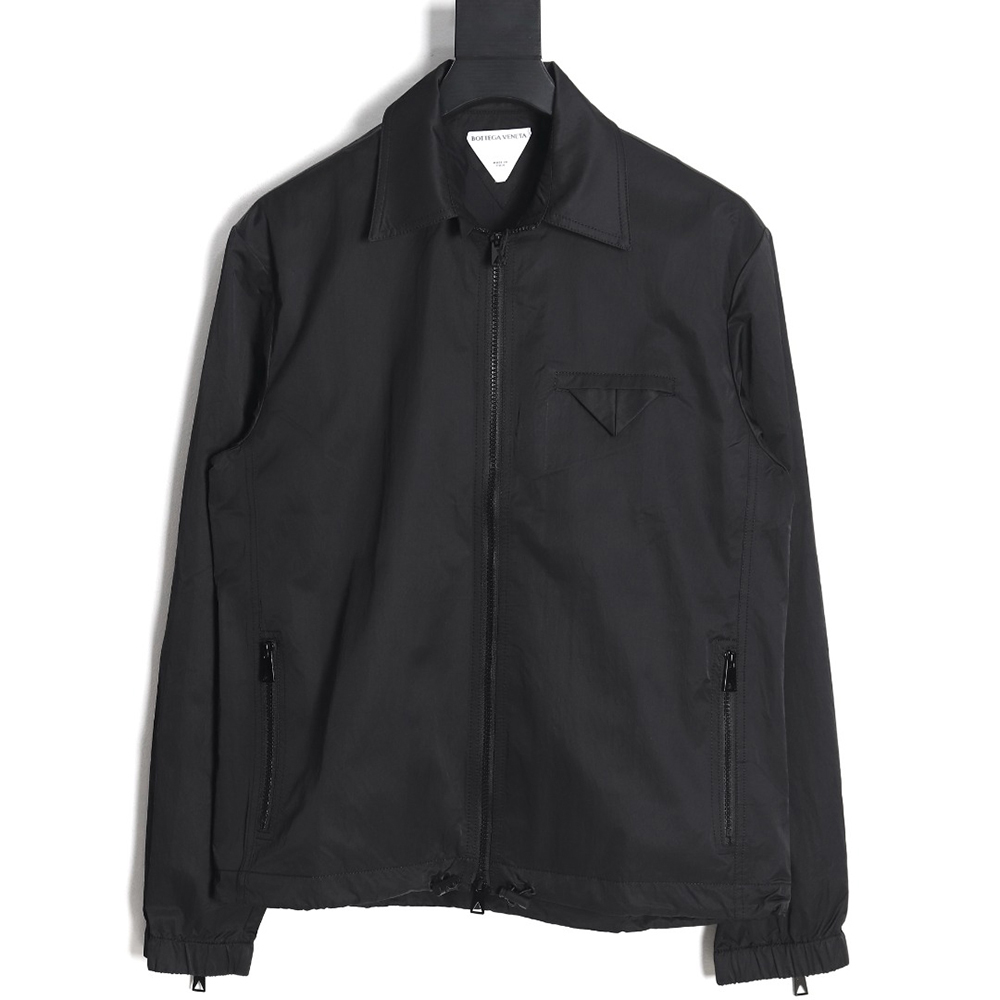 Bottega Veneta triangle pocket lapel nylon jacket TSK2