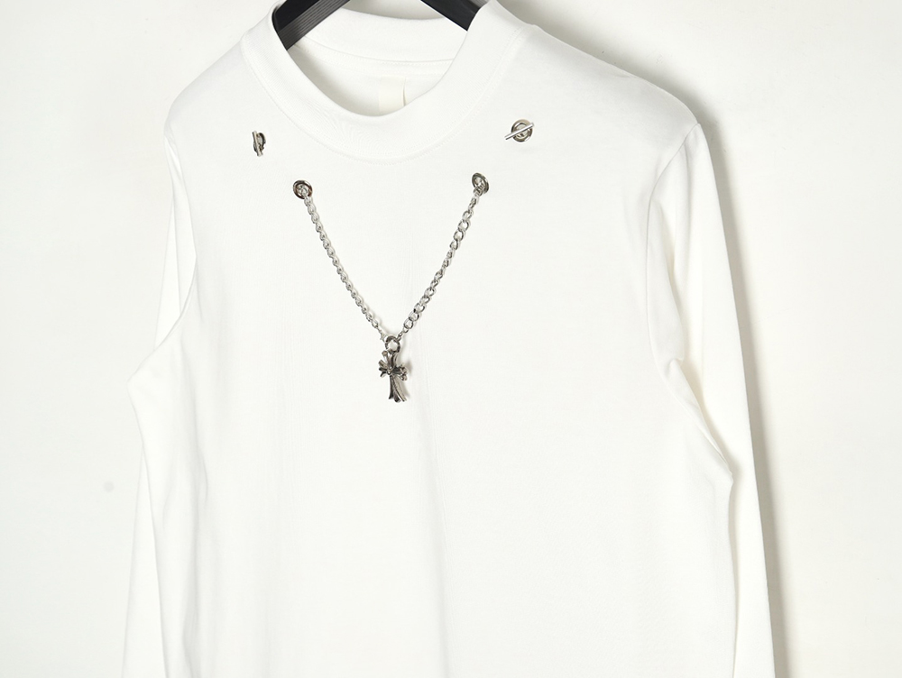 Chrome hearts hardware cross pendant long-sleeved T-shirt