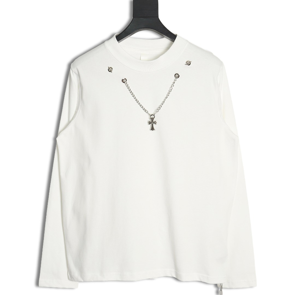 Chrome hearts hardware cross pendant long-sleeved T-shirt