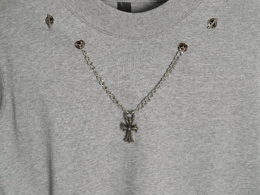 Chrome hearts hardware cross pendant long-sleeved T-shirt TSK1