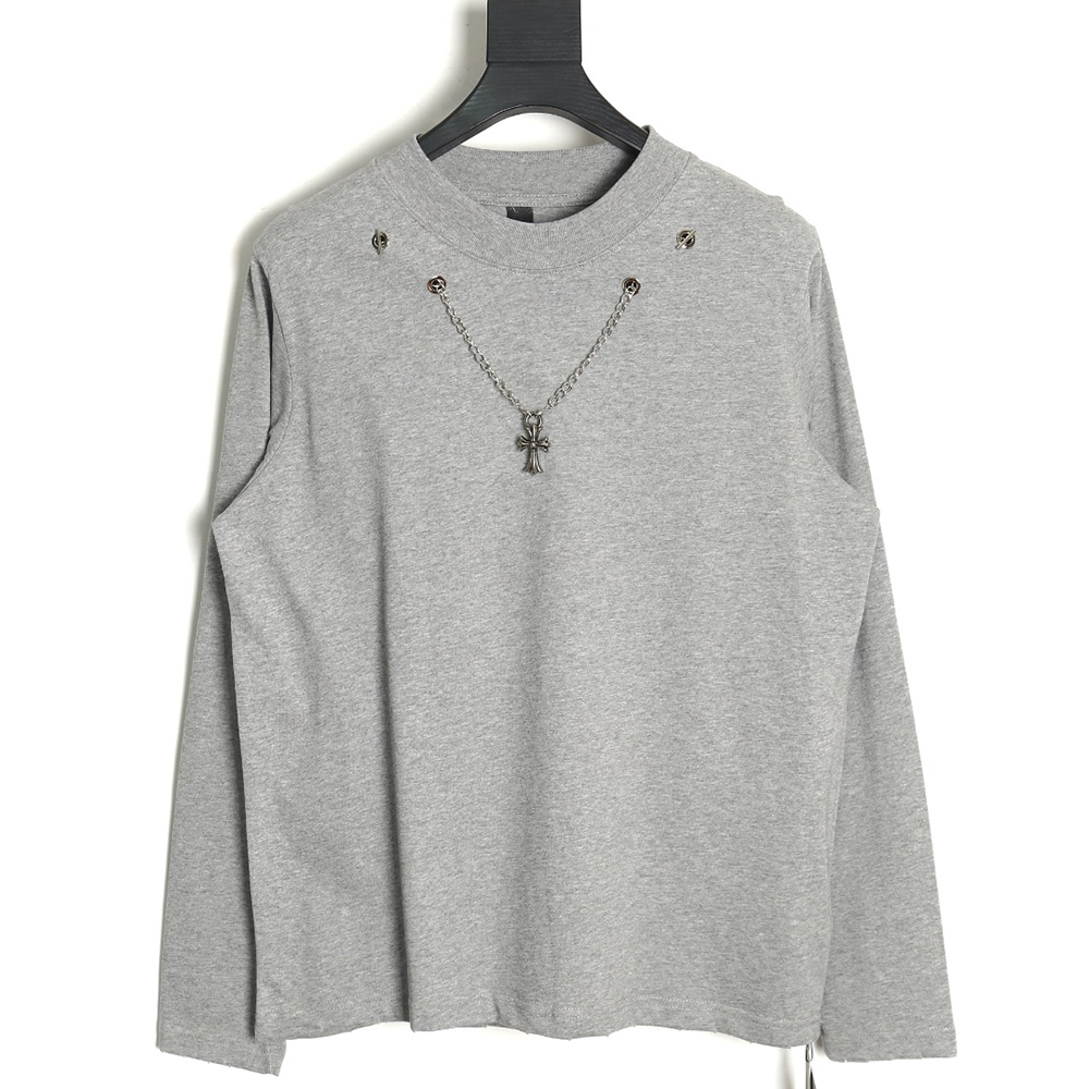 Chrome hearts hardware cross pendant long-sleeved T-shirt TSK1