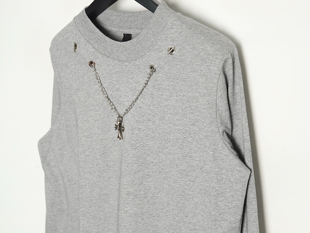 Chrome hearts hardware cross pendant long-sleeved T-shirt TSK1