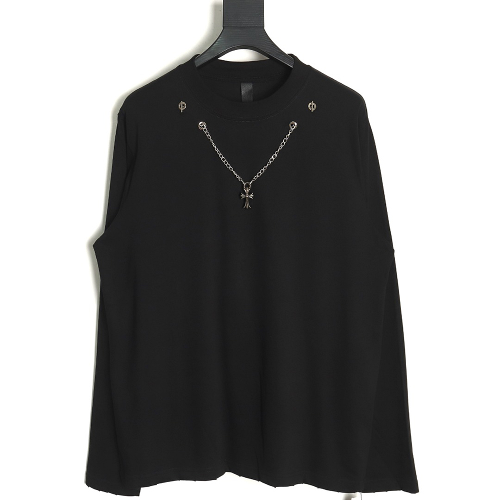 Chrome hearts hardware cross pendant long-sleeved T-shirt TSK2