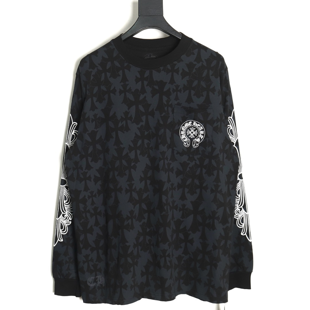 Chrome hearts dark cross horseshoe flower arm long sleeves