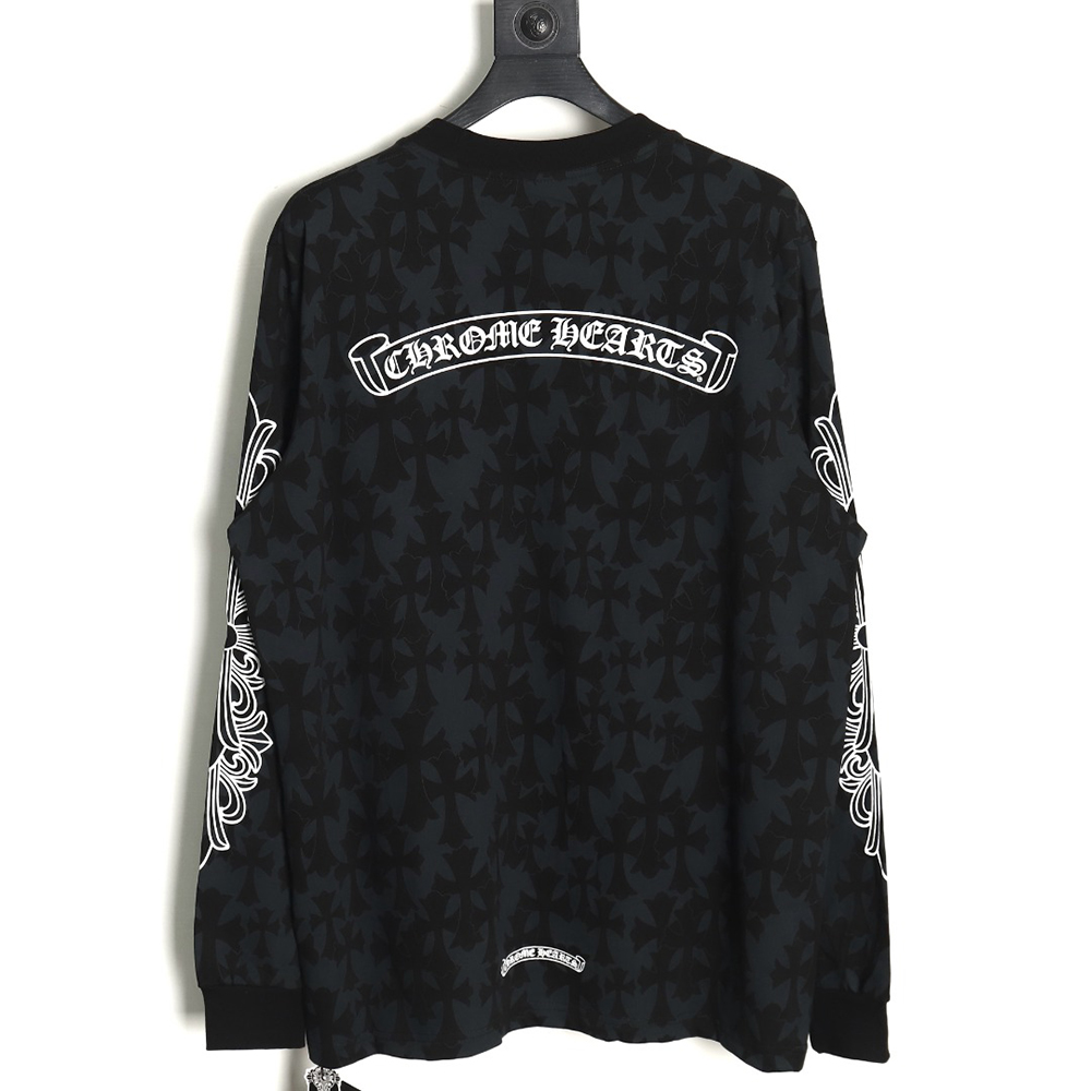 Chrome hearts dark cross horseshoe flower arm long sleeves