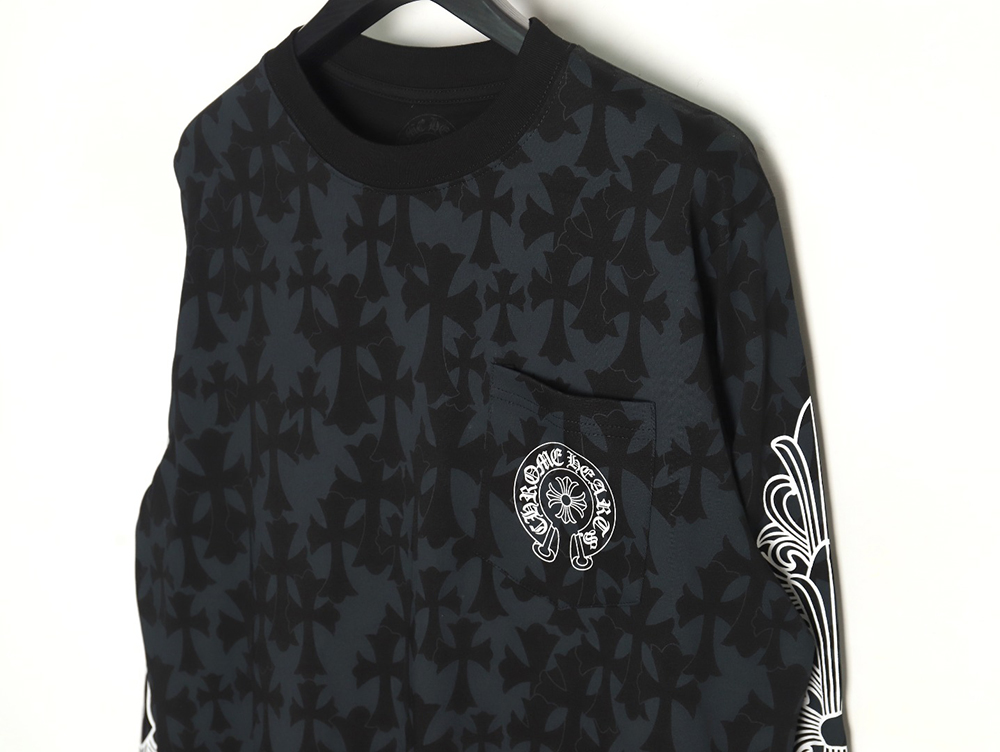 Chrome hearts dark cross horseshoe flower arm long sleeves