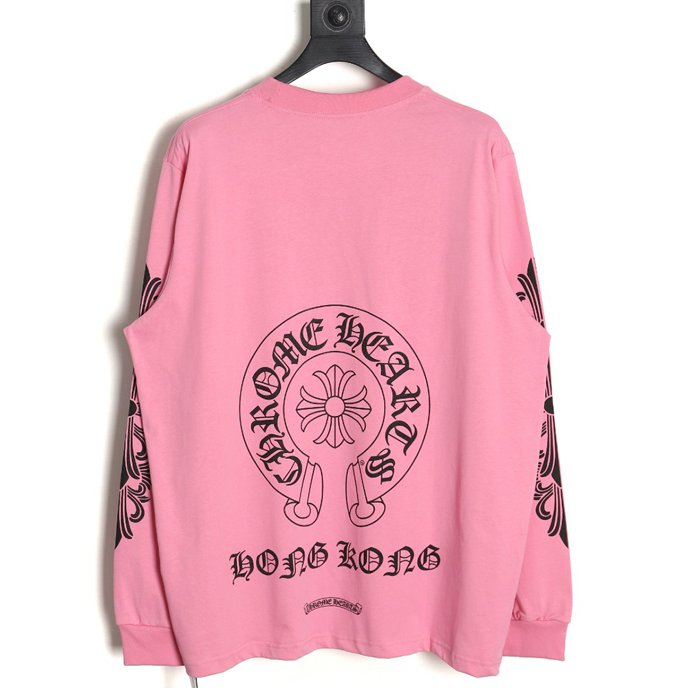 Chrome hearts cherry pink horseshoe long sleeves