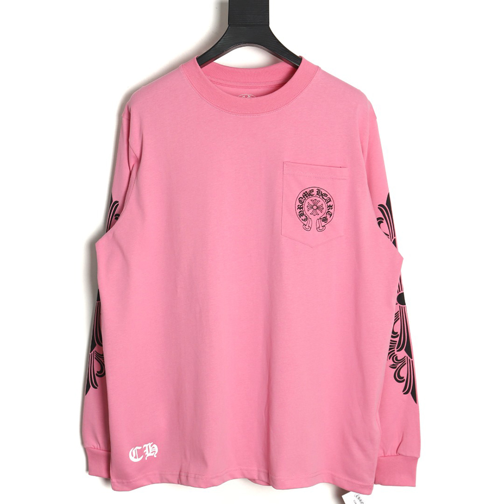 Chrome hearts cherry pink horseshoe long sleeves