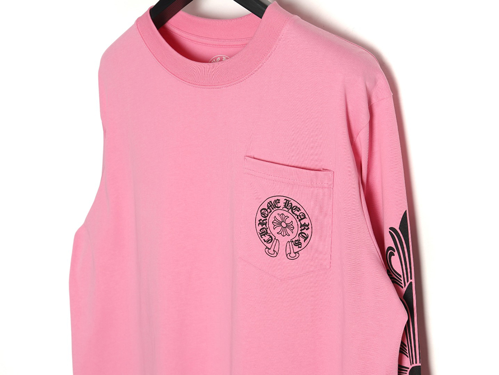 Chrome hearts cherry pink horseshoe long sleeves