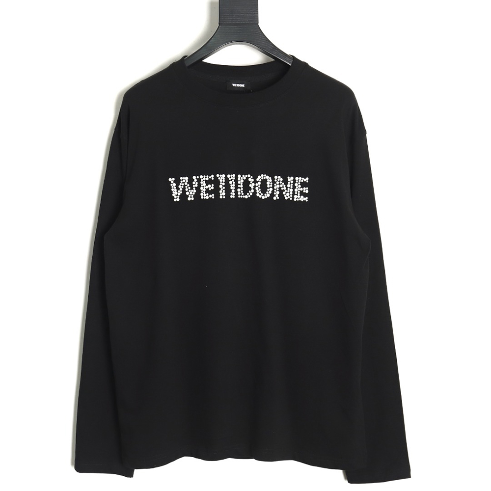 WE11 DONE Pearl Lettering Long Sleeve T-shirt TSK1