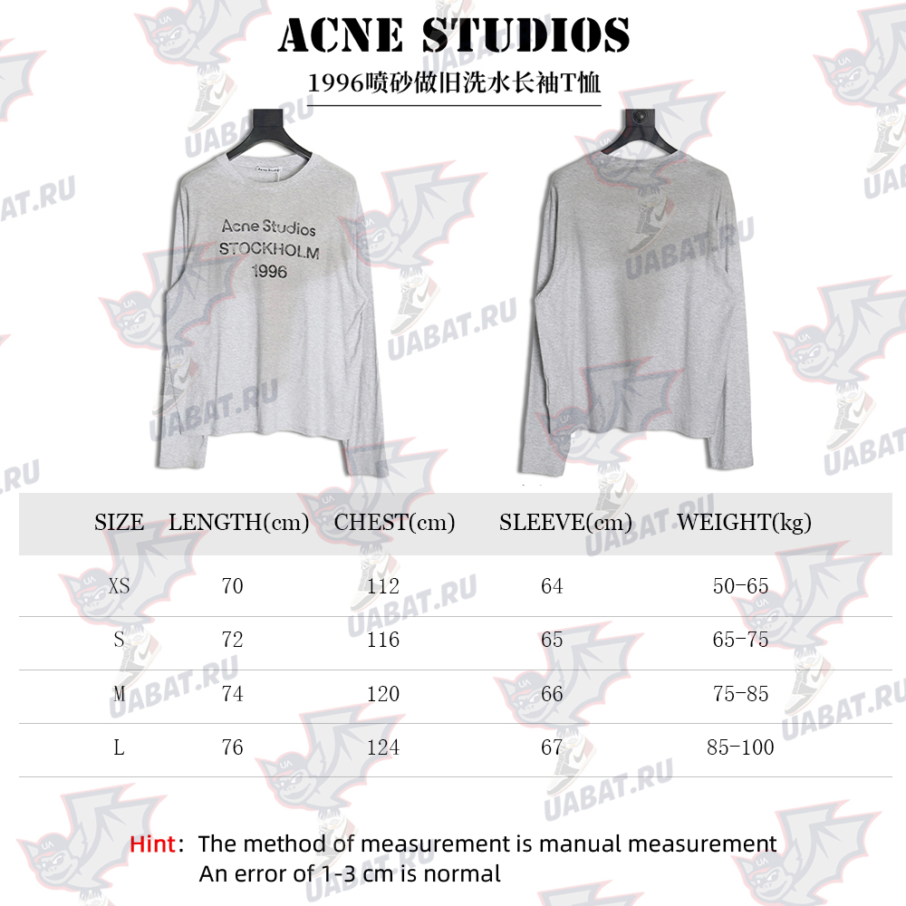 Acne studios 1996 sandblasted distressed washed long-sleeved T-shirt TSK2