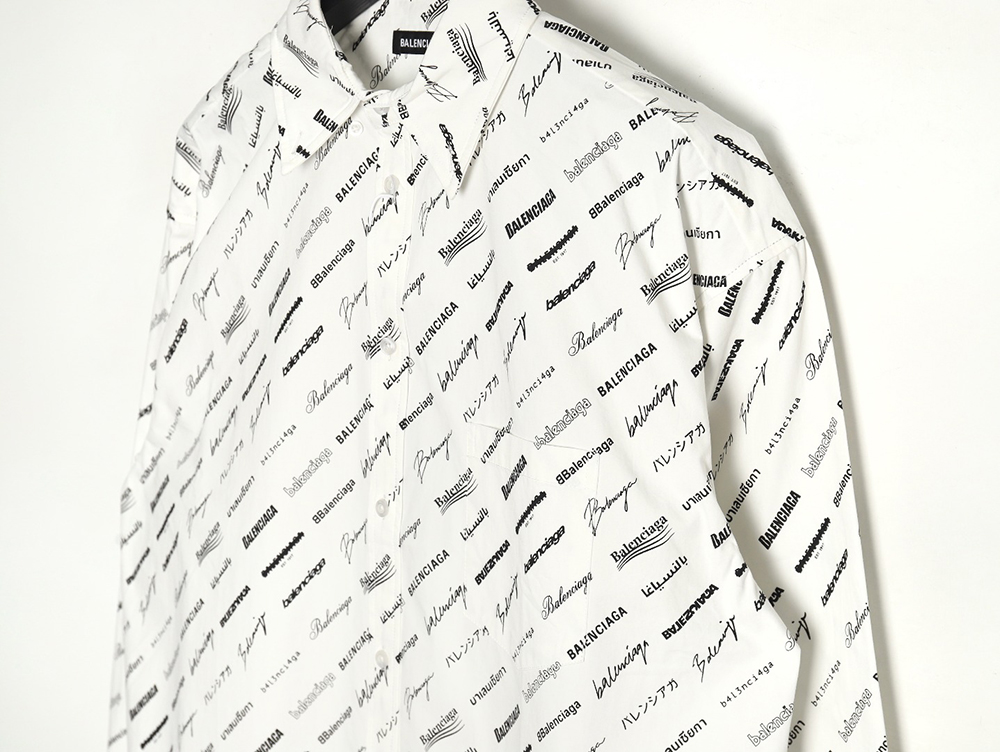 Balenciaga all-over English lettering long-sleeved shirt